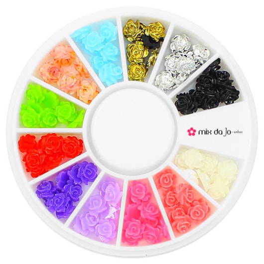 Kit de pedrarias disco Flor 3D 5mm para unhas