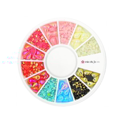 Kit de pedrarias Disco Gotas e Strass unicornio