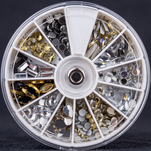 Kit de pedrarias Disco grande cor cristal para unhas
