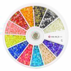 Kit de pedrarias disco Grande Margarida 12 cores Kit de pedrarias disco Grande Margarida 12 cores