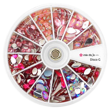 Kit de pedrarias disco grande Pink e Rosa Cristal