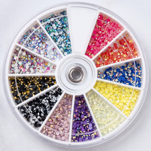 Kit de pedrarias disco grande strass furta cor para unhas