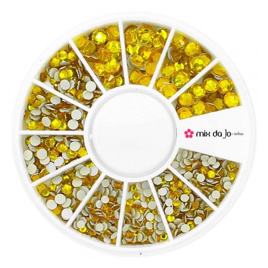 Kit de pedrarias Disco Strass amarelo 2, 3 e 4mm - Imagem principal - 2055babf-e689-4542-af43-875efdb964c6