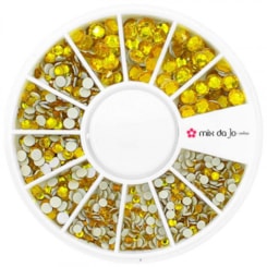 Kit de pedrarias Disco Strass amarelo 2, 3 e 4mm Kit de pedrarias Disco Strass amarelo 2, 3 e 4mm