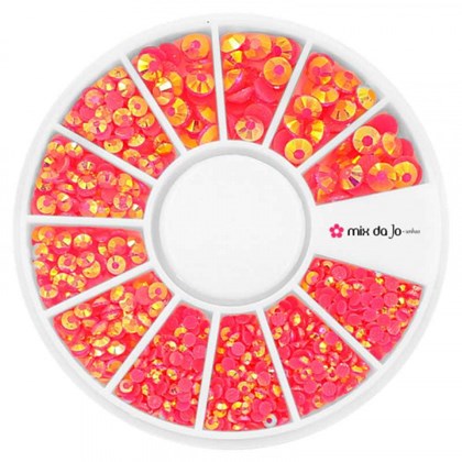 Kit de pedrarias Disco Strass Jelly Pink AB 2, 3 e 4mm