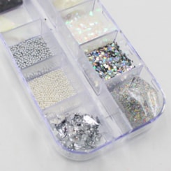 Kit de pedrarias Mix degrade cristal ao preto Mix da Jo P07 Kit de pedrarias Mix degrade cristal ao preto Mix da Jo P07