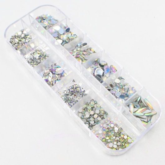 Kit de pedrarias swarovski margarida micro pedrarias furta cor para unhas