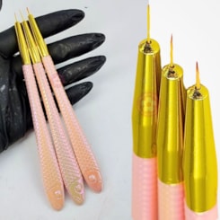 Kit de pincéis 0, 00 e 000 ponta fina traços decoração e esmaltação Kit de pincéis 0, 00 e 000 ponta fina traços decoração e esmaltação