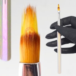 Kit de pincéis cerdas dupla, lingua de gato, traço e degradê Kit de pincéis cerdas dupla, lingua de gato, traço e degradê