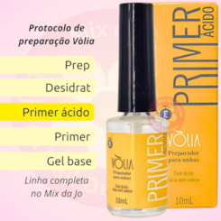 Kit de preparadores Vòlia Desidrat Primer ácido Adesivador e Capa base Passo a passo Kit de preparadores Vòlia Desidrat Primer ácido Adesivador e Capa base Passo a passo