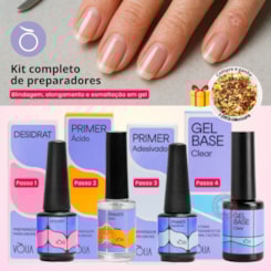 Kit de preparadores Vòlia Desidrat Primer ácido Adesivador e Capa base Passo a passo Kit de preparadores Vòlia Desidrat Primer ácido Adesivador e Capa base Passo a passo