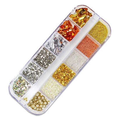 Kit decoração para unhas Mix da Jo caviar folha de ouro P01