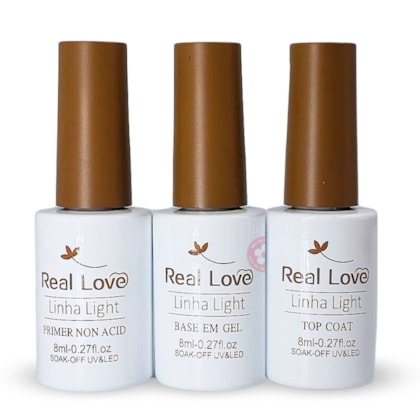 Kit Esmaltação em gel Real Love 3 Itens