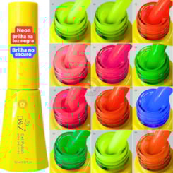 Kit Esmalte em gel Neon Fosforescente UV LED D&Z 12un Kit Esmalte em gel Neon Fosforescente UV LED D&Z 12un