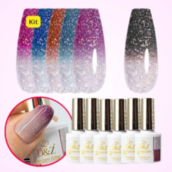 Kit Esmalte em Gel Térmico Refletivo D&Z 6un