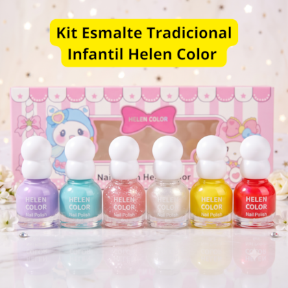 Kit Esmalte Tradicional Infantil Helen Color - 6 Cores (6ml)