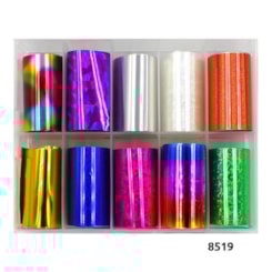 Kit Foil Para Unhas Decoradas Com 10 Rolos - Cor:8519