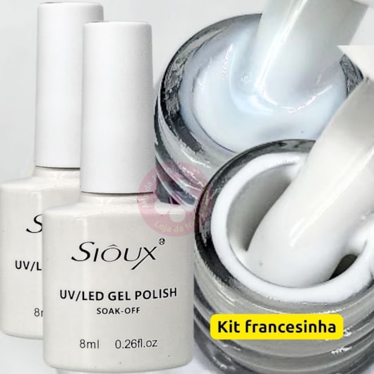 Kit francesinha Branco e renda Sioux para unhas