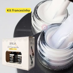 Kit francesinha esmalte em gel Renda e Branco Brilia Kit francesinha esmalte em gel Renda e Branco Brilia