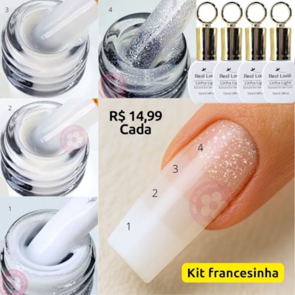 Kit Francesinha Real Love Chaveirinho 4 Esmaltes