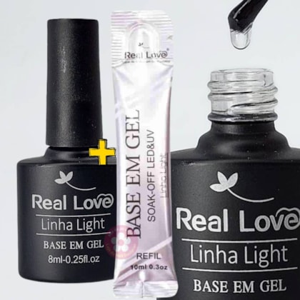 Kit Frasco cheio e Refil Capa base Real Love