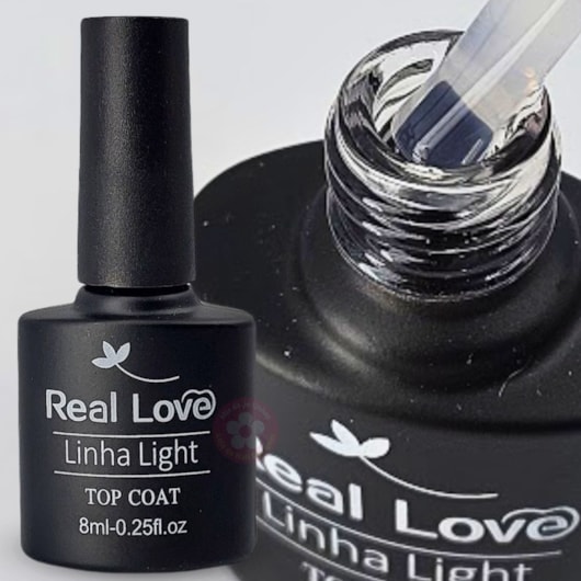 Kit Frasco cheio e Refil Top coat Real Love Extra fino para unhas