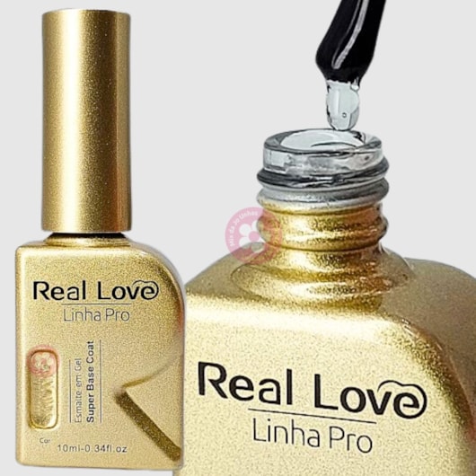 Kit Gel Base e Top Coat Linha PRO Diamante Real Love para unhas