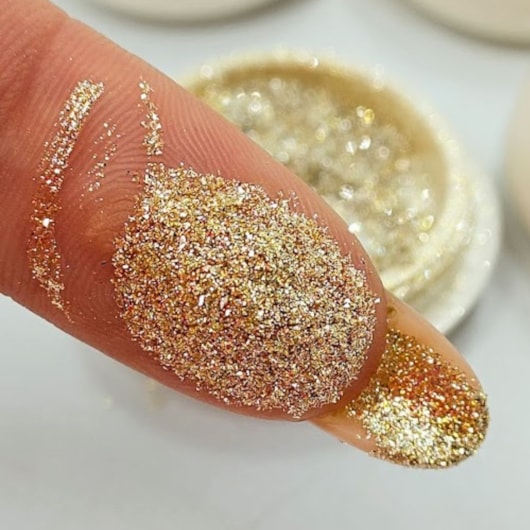 Kit glitter com fundo cromado 6 Cores Real Love para unhas