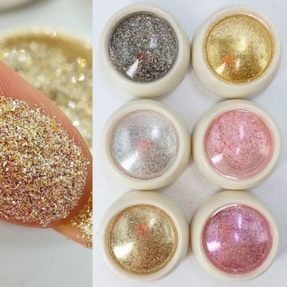 Kit glitter com fundo cromado 6 Cores Real Love