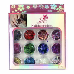 Kit Glitter Lirio 12 Cores - Cor: Estrelinhas GMCE1 Kit Glitter Lirio 12 Cores - Cor: Estrelinhas GMCE1