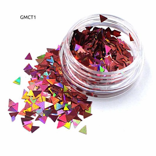 Kit Glitter Lirio 12 Cores - Cor: Triângulos GMCT1 para unhas