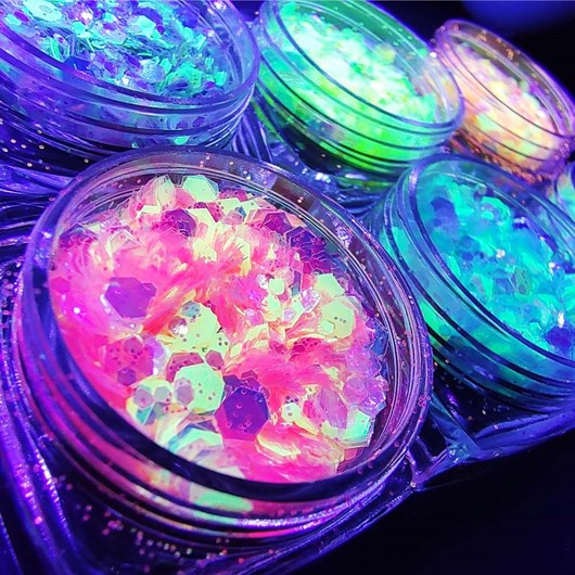 Kit Glitter Neon 6 Unidades Baby Color para unhas