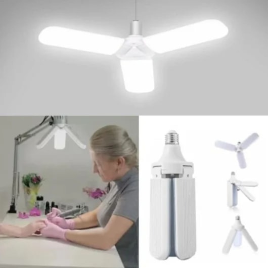 Kit Luminária Articulada De Mesa Com Gancho e lâmpada pétala com apoio de mesa para unhas