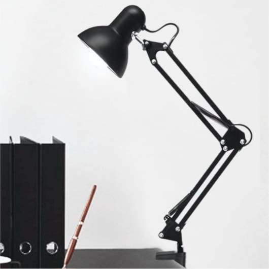 Kit Luminária Articulada De Mesa Com Gancho e lâmpada pétala com apoio de mesa para unhas