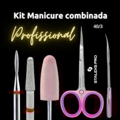 Kit Manicure combinada brocas e tesoura 40/3 Staleks Kit Manicure combinada brocas e tesoura 40/3 Staleks