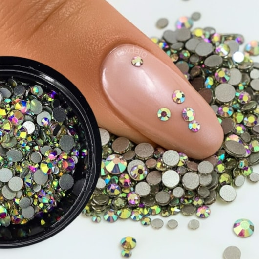 Kit Micro Strass Furta Cor 6 Tamanhos 1440 peças para unhas