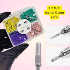 Kit Mini Mandril com Refil 100 120 e 180 Kit Mini Mandril com Refil 100 120 e 180