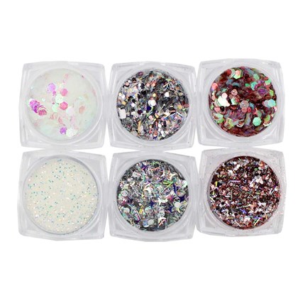 Kit Mix Glitter Colorido D&Z 6un
