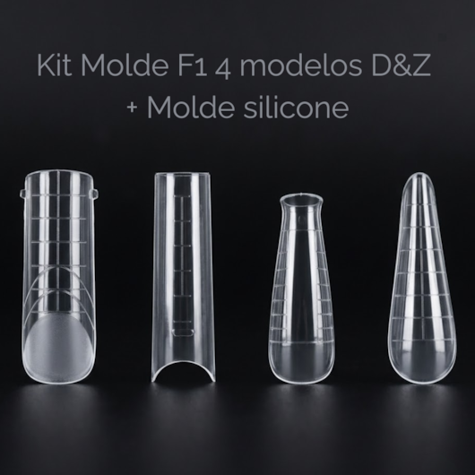 Kit Molde F1 com 4 modelos D&Z 120un para unhas