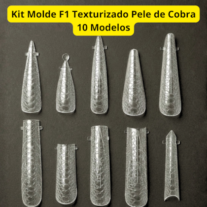 Kit Molde F1 Texturizado Pele de Cobra - 10 Modelos e 120 Unidades