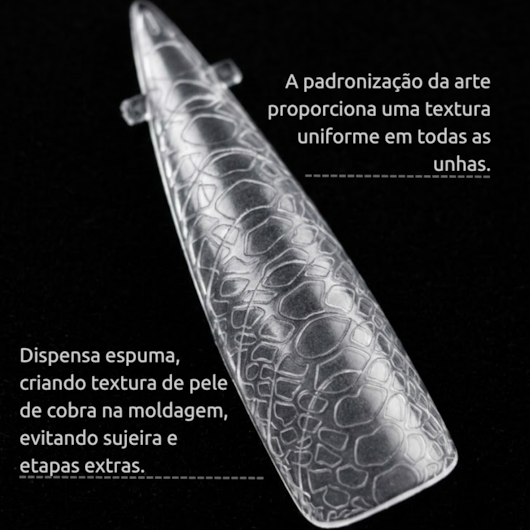 Kit Molde F1 Texturizado Pele de Cobra - 10 Modelos e 120 Unidades para unhas