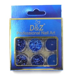 Kit Para Decoração Azul Bic Com Glitter E Foil 6 Potes Kit Para Decoração Azul Bic Com Glitter E Foil 6 Potes
