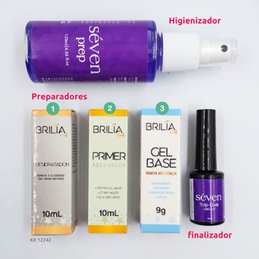 Kit para esmaltação em gel Brilia com equipamentos para unhas