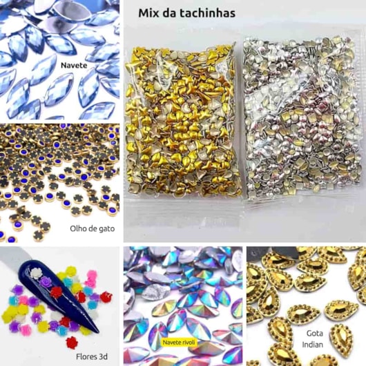 Kit pedrarias para unhas com 16.000 peças para unhas