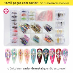 Kit pedrarias para unhas com 16.000 peças Kit pedrarias para unhas com 16.000 peças