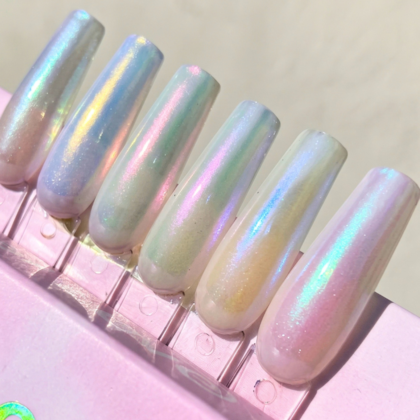 Kit Pó Cromado Platinado Real Love para Unhas - 6 Cores