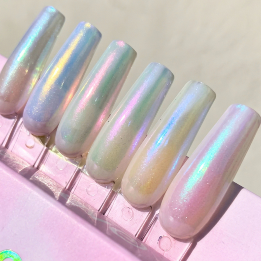 Kit Pó Cromado Platinado Real Love para Unhas - 6 Cores para unhas