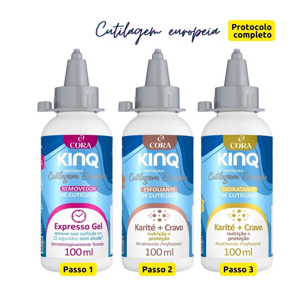 kit Protocolo Cutilagem Europeia Cora Kinq gel | Mix da Jo