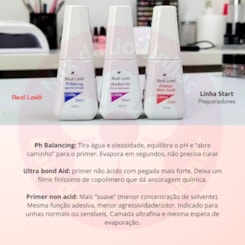 Linha Start Real Love 10ml preparadores e top coats