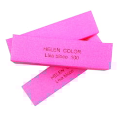 Lixa Bloco Pink 100 para Alongamento Helen Color Lixa Bloco Pink 100 para Alongamento Helen Color